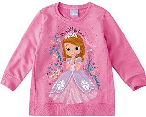 Moletom Flanelado Bebê Menina Princesa Sofia Rosa - Malwee
