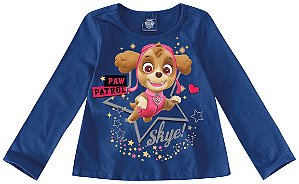 Blusa Manga Longa Bebê Menina Patrulha Canina Azul - Malwee