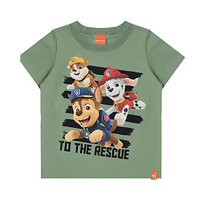 Camiseta Manga Curta Infantil Menino Patrulha Canina Verde - Malwee