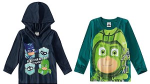 COMBO PAGUE 1 LEVE 2 Camisetas Manga Longa Bebê Menino PJ Masks Malwee