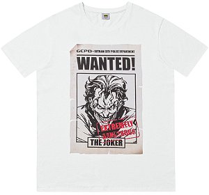Camiseta Manga Curta Adulto Masculina Coringa Branca - Fakini