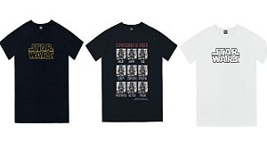 COMBO PAGUE 2 LEVE 3 Camisetas Manga Curta Adulto Masculina Star Wars - Fakini