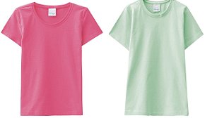 COMBO PAGUE 1 LEVE 2 Blusas Básicas Manga Curta Infanto Juvenil - Malwee