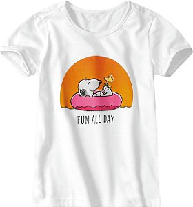 Blusa Manga Curta Infantil Menina Snoopy Branca - Malwee