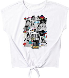 Blusa Manga Curta Juvenil Menina Now United Branca - Malwee