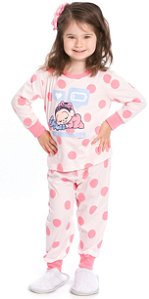 Pijama Bebê Menina Mônica Coral - Coleção Mãe e Filha