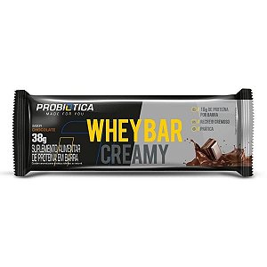Whey Bar Creamy Chocolate 38g - Probiotica - (Validade: 19/06/2022)