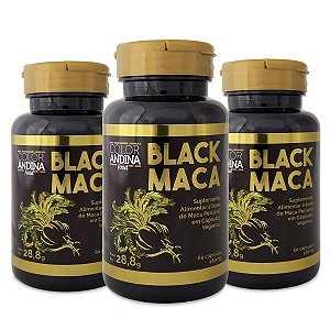 Kit 3x Black Maca Peruana 60 CÃ¡psulas - Color Andina