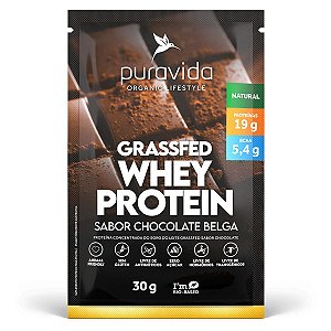 Whey GrassFed Chocolate Belga Sachê 30g - Pura Vida