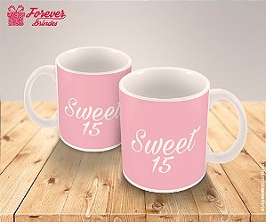 Caneca de Porcelana Aniversário Seweet 15