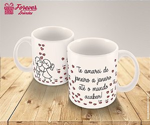 Caneca de Porcelana Te amarei de Janeiro a Janeiro