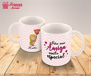 Caneca de Porcelana Aniversário Amigas Especiais