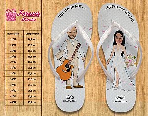 Chinelo Personalizado Casamento Caricatura