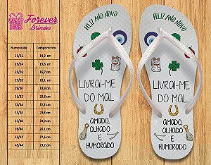 Chinelo Personalizado Ano Novo Livrai-me do Mal