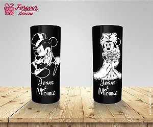 Copo Long Drink Casamento Noivos Mickey e Minnie