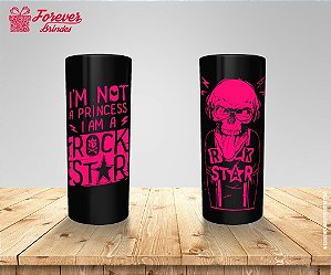 Copo Long Drink Rock Star Rosa e Preto