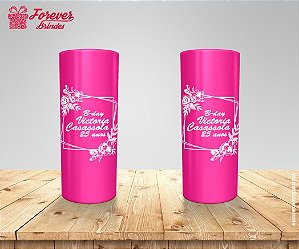 Copo Long Drink Rosa Pink Personalizado De 25 Anos