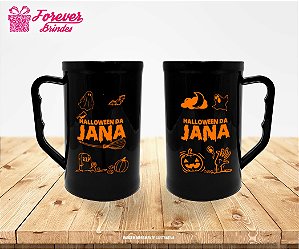 CANECA DE CHOPP ANIVERSÁRIO HALLOWEEN