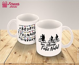 Caneca De Porcelana Stranger Things Natal