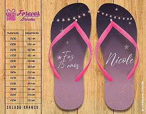 Chinelo Personalizado Aniversário de 15 Anos