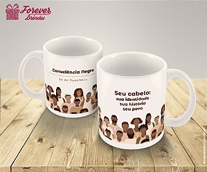 Caneca de Porcelana Personalizada Consciência Negra