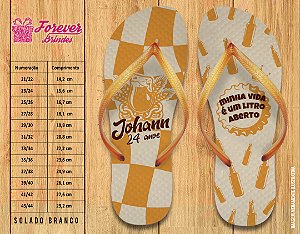 Chinelo Personalizado Aniversário Cerveja