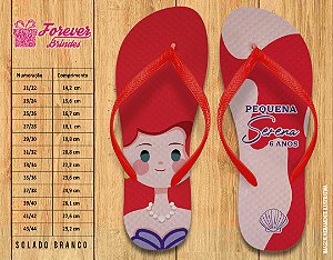 Chinelo Personalizado Aniversário Pequena Sereia