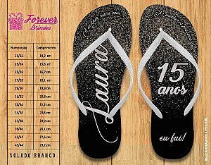 Chinelo Personalizado Aniversário Glitter de 15 Anos