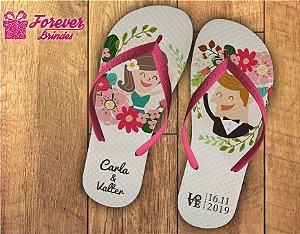 Chinelo De Casamento Caricatura