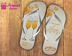 Chinelo De Casamento Dourado