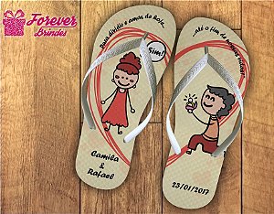 Chinelo De Casamento Caricatura