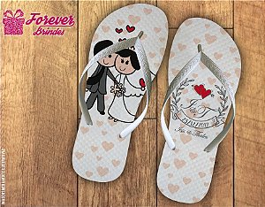 Chinelo De Casamento Corações