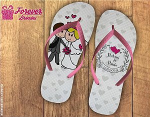 Chinelo De Casamento Caricatura