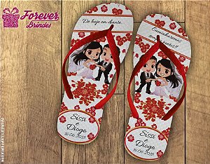 Chinelo De Casamento Caricatura