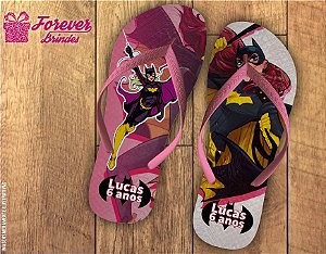 Chinelo De Aniversário Infantil Batman Menina