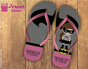 Chinelo De Aniversário Infantil Batman Menina