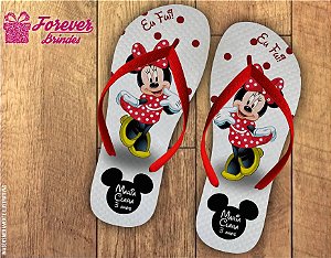 Chinelo De Aniversário Infantil Minnie Menina