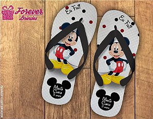 Chinelo De Aniversário Infantil Mickey Menino e Menina