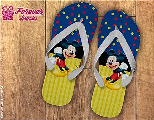 Chinelo De Aniversário Infantil Mickey Menino e Menina