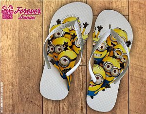 Chinelo De Aniversário Infantil Minions Menina