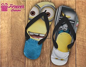 Chinelo De Aniversário Infantil Minions Menino