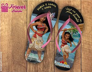 Chinelo De Aniversário Infantil Moana Menina