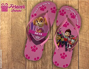 Chinelo De Aniversário Infantil Patrulha Canina Menina