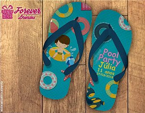 Chinelo De Aniversário Infantil Pool Party Menino e Menina - FOREVER BRINDES,  pool party infantil