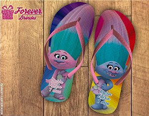 Chinelo De Aniversário Infantil Trolls Menina