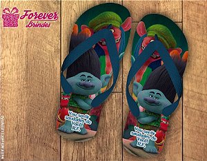 Chinelo De Aniversário Infantil Trolls Menino