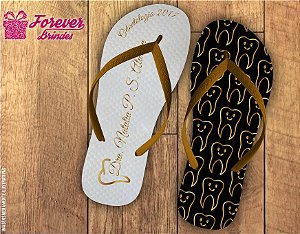 Chinelo Formatura Odontologia Dourado