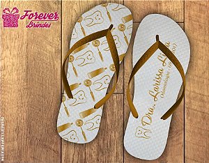 Chinelo Formatura Odontologia Dourado