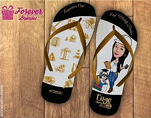 Chinelo Formatura Engenharia Civil Caricatura