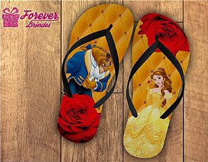 Chinelo De Aniversário Infantil Bela e a Fera